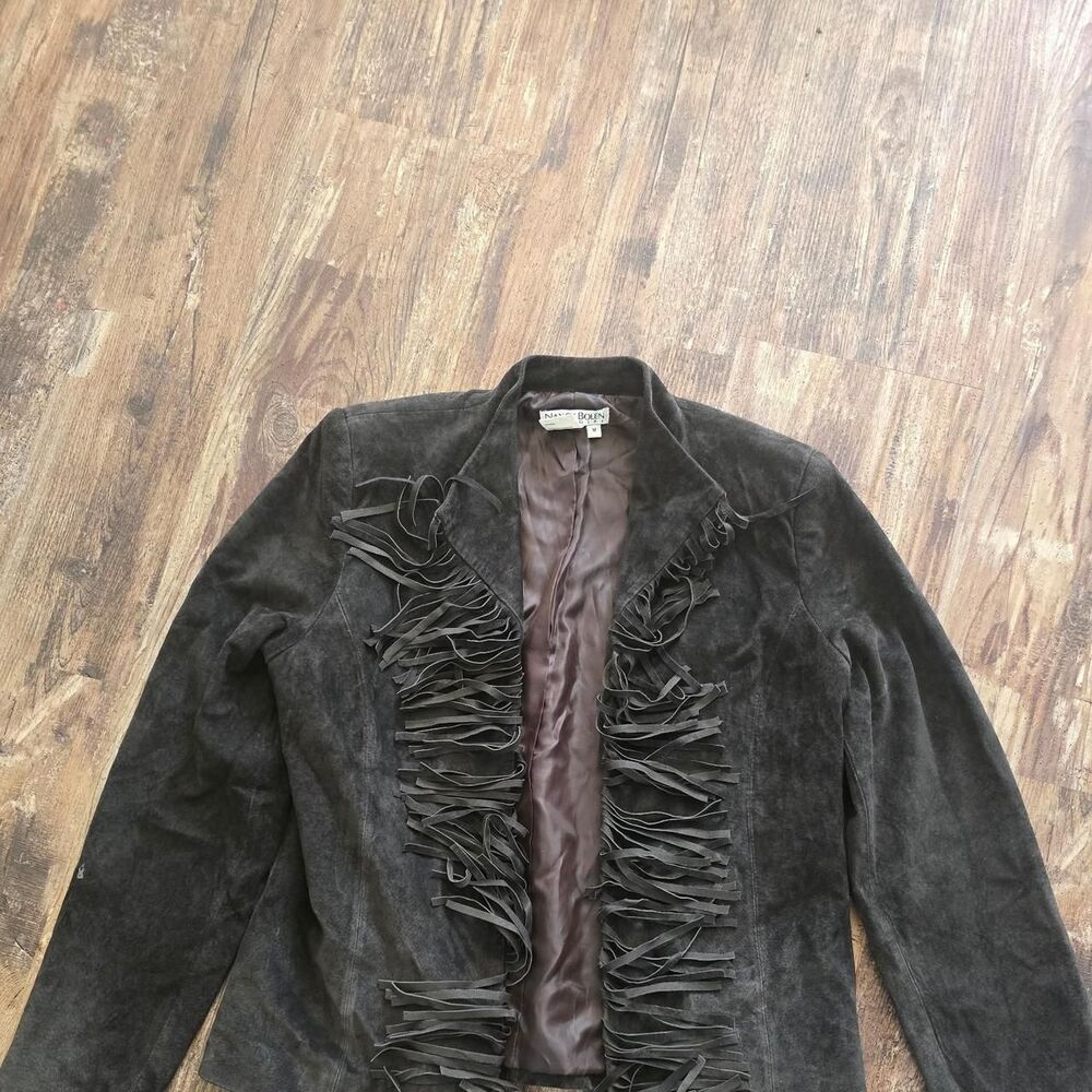 Nancy Bowen Suede Fringe Jacket